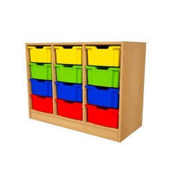 Skříňka s plastovými boxy
